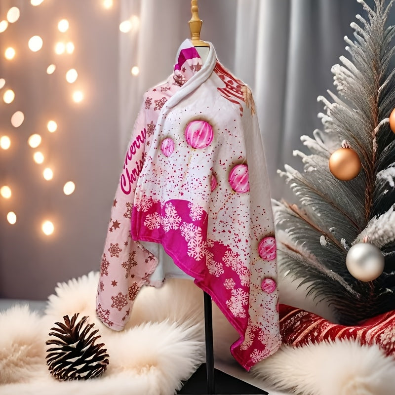 1pcs Red Pink Buffalo Plaid Christmas Throw Blanket, Fuzzy Fluffy Soft Cozy Blanket, Fleece Flannel Plush Microfiber Blanket For Couch Bed Sofa